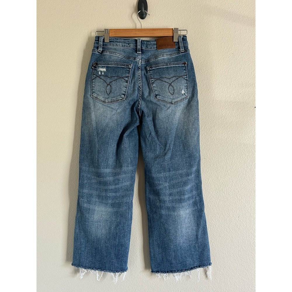 Judy Blue High Rise Medium Wash  Cropped Wide Leg Jeans 1/25 - Picture 3 of 8